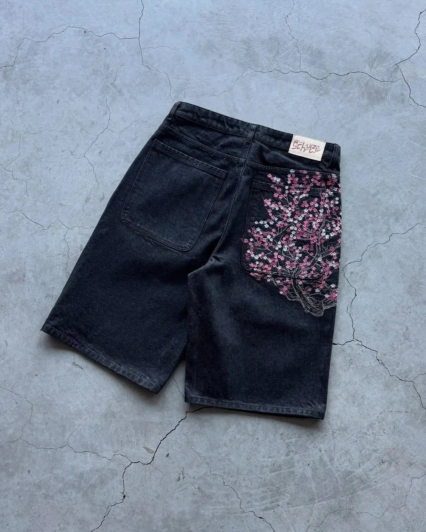Cherry Blossom Denim Shorts
