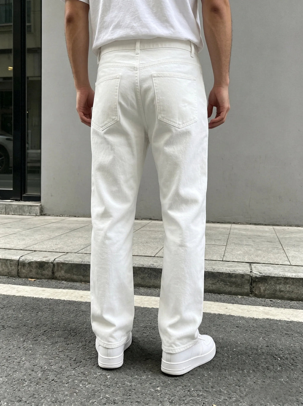 Ripped Denim Jeans White