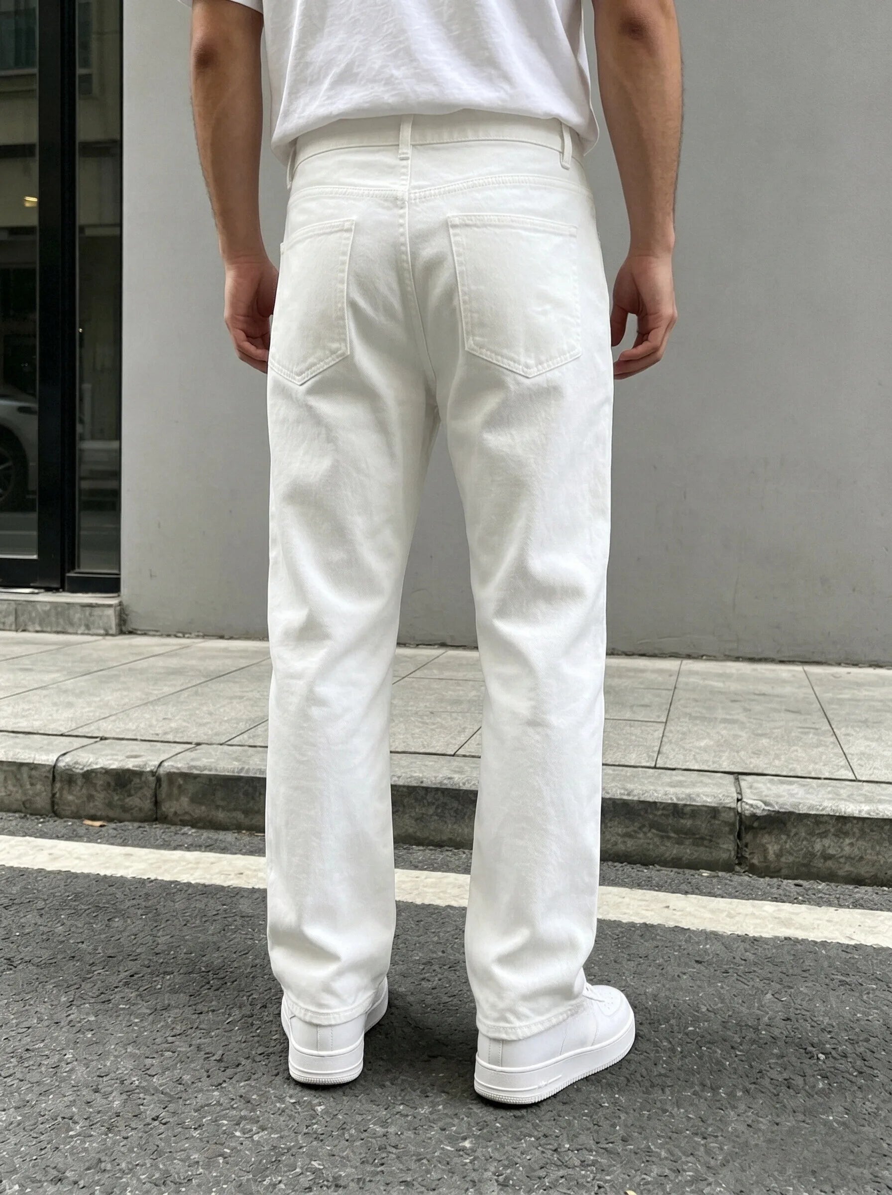 Ripped Denim Jeans White